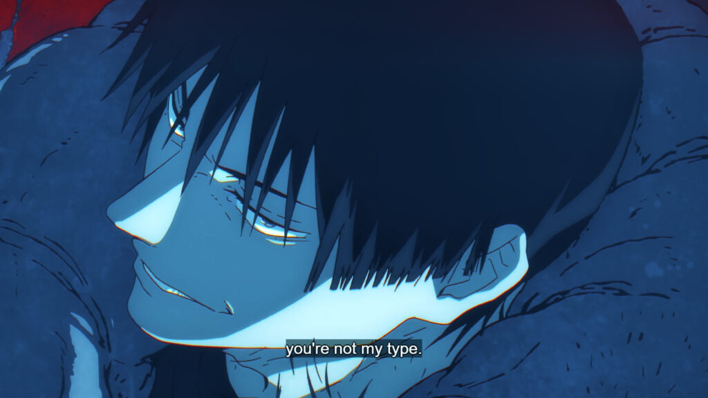 toji telling "not my type" scene